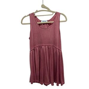 She + Sky pink peplum lace back tank, women’s size S